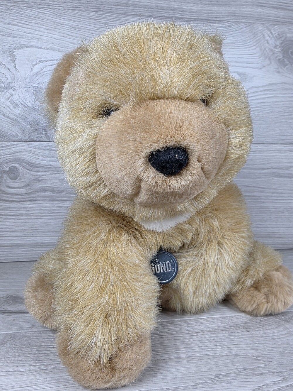 Gund Plush Bear Korea 1979 Vtg Classic Teddy Bear Light Tan Cabin Decor SU64